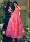 Sanam Organza Printed Long Western Dress Wholesalers In Delhi